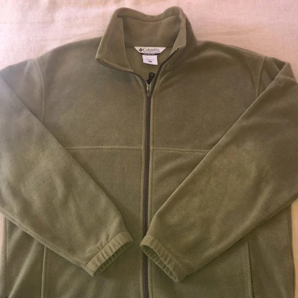 Columbia Mens Zip Up Fleece Jacket Sage color Size Large - Picture 3 of 8